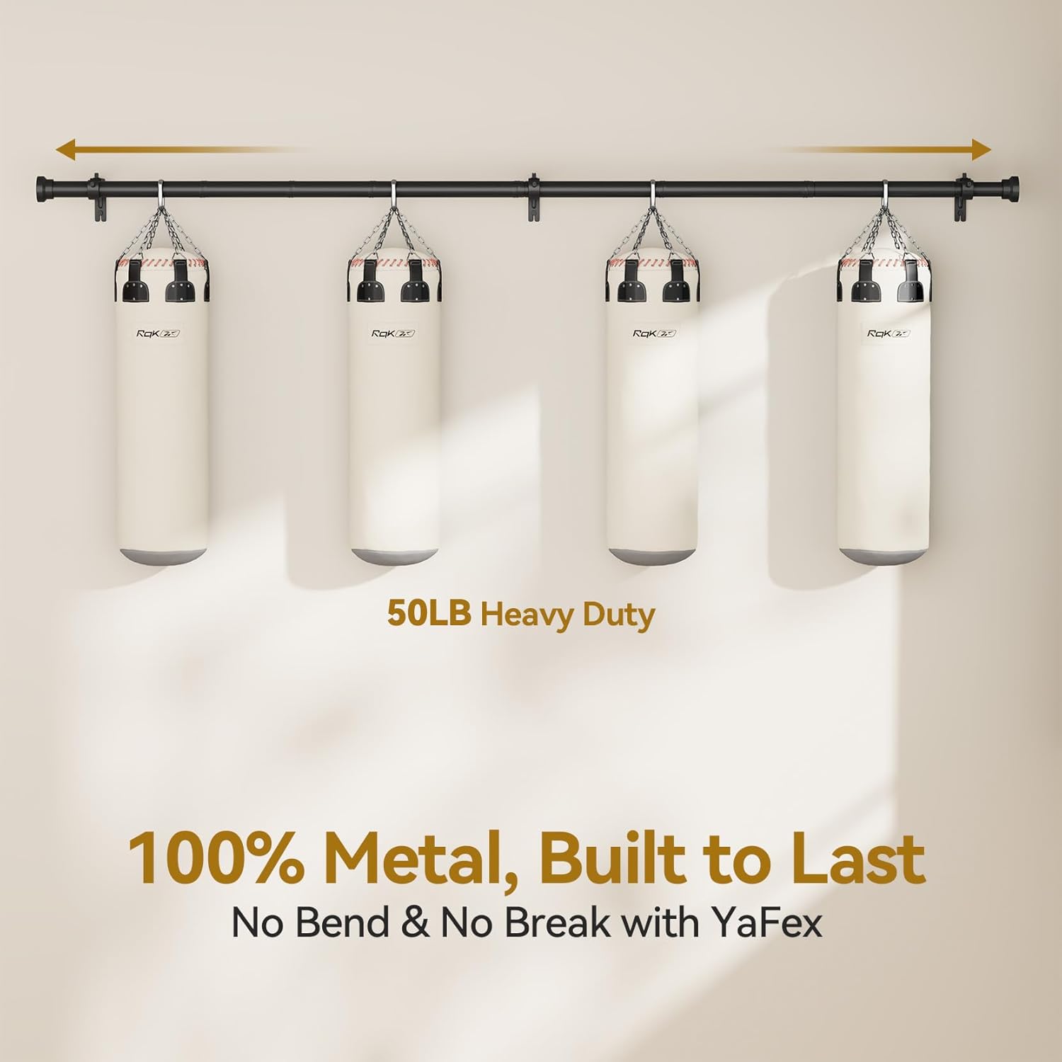 YaFex Curtain Rods - Heavy Duty 1 Inch Adjustable Window Treatment Rods | 32-170 Inch, Modern Black Design