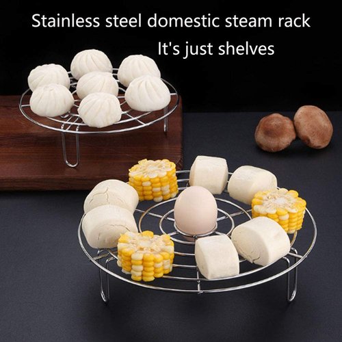 2Pcs Steam Rack, Heavy Duty Steaming Rack Stand, Stainless Steel Round Steamer Cooling Rack Trivet, Pot Steamer Insert Food Stand, Steaming Cookware Accessories(Size:15.5cm/6.1in)