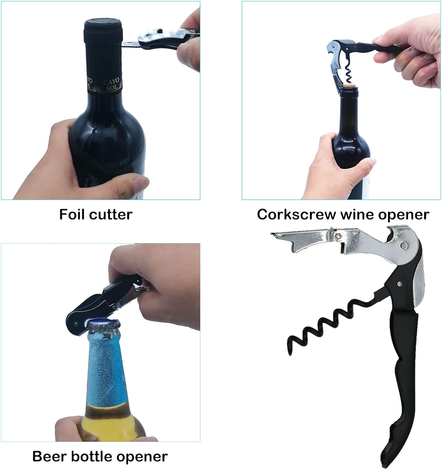 Otstar Jar Opener for Seniors - Multi-Function Non-Slip Grip & Corkscrew Tool | Ideal for Weak Hands