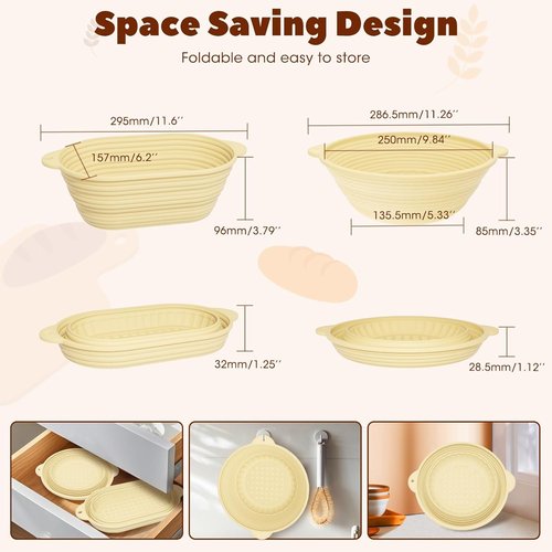30 Pcs Sourdough Starter Kit,MQFORU Sourdough Bread Baking Supplies with 10" Round & 10" Oval baskets,Silicone Sourdough Bread Kit,Sour Dough Starter Kits for Bakers Wife Mom Women