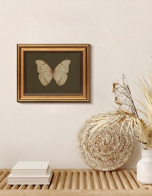 MakeRight Gold Framed Butterfly Canvas Art - Vintage Wall Decor for Kitchen, Bedroom & Living Room
