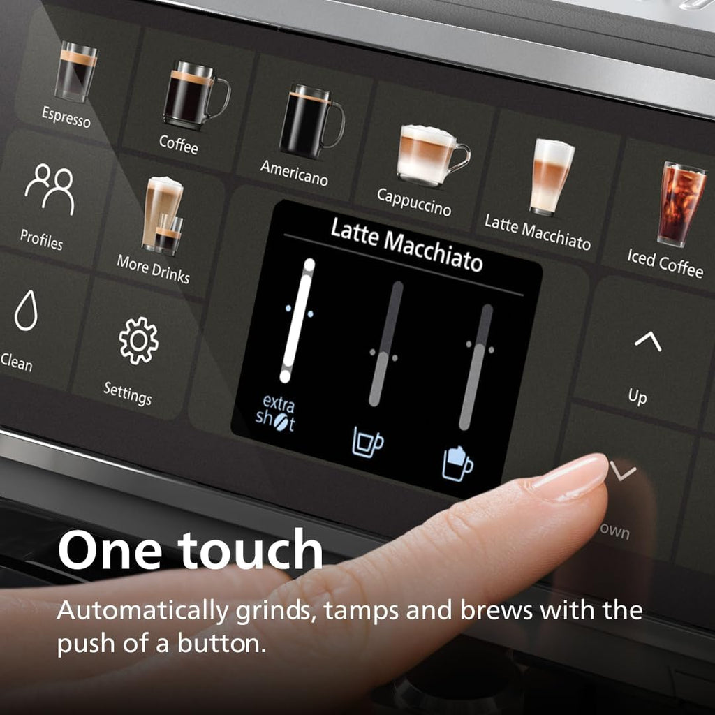 Philips 5500 Series Espresso Machine - Fully Automatic with LatteGo Milk System, 20 Pre-Sets, Black Chrome