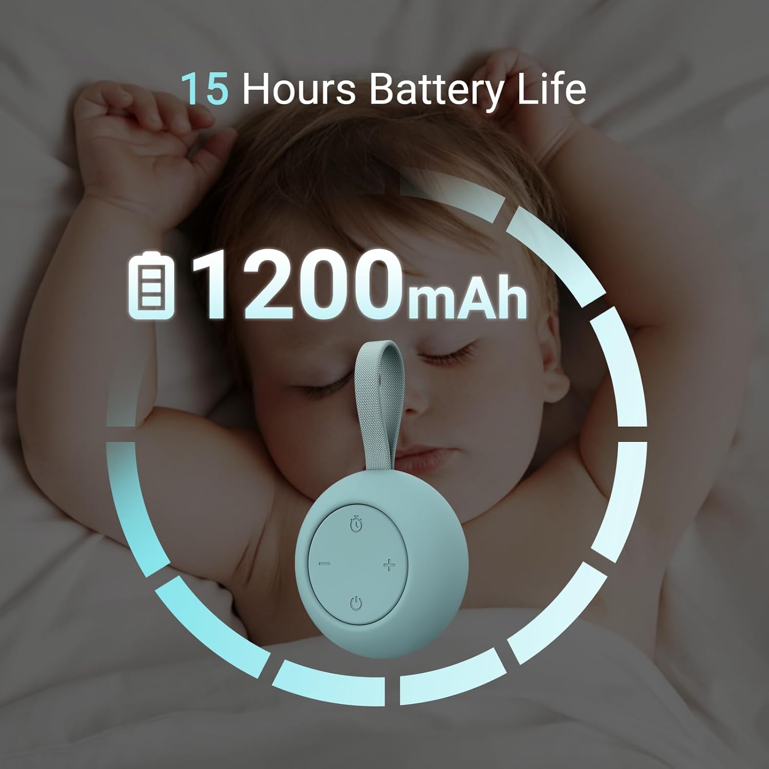 Skiennix Portable Baby Sound Machine - 12 Soothing Sounds & Timer Function | 15-Hour Battery Life, Slate Color