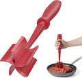 Meat Chopper - Premium Heat Resistant Hamburger Smasher for Ground Beef & Turkey | Non-Stick Red