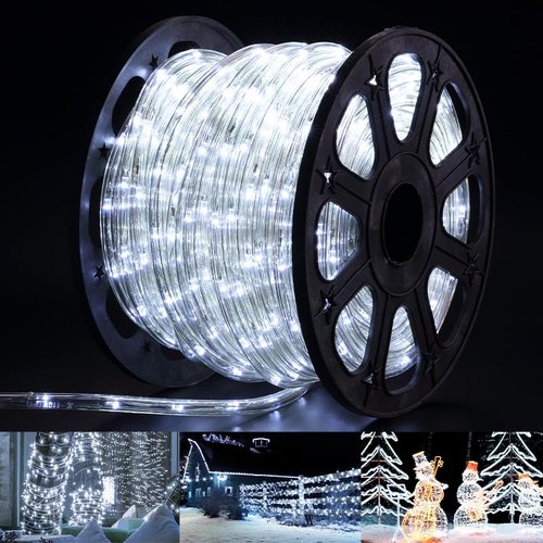 150 ft Led Rope Lights,1080 LEDs Waterproof Indoor Outdoor Party Decorative Lighting with 8 Modes,Connectable and Flexible Rope Lighting for Garden,Pool,Home,Bedroom (Cool White, 150 Ft)