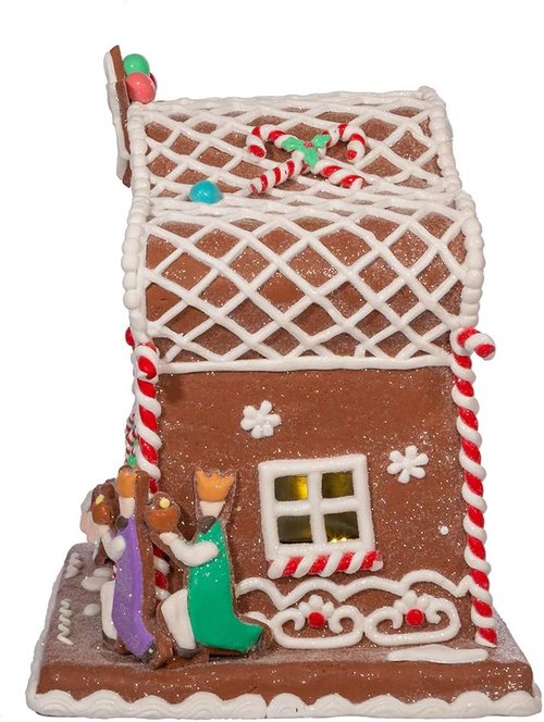 Kurt S. Adler 12.5-Inch Light-Up Nativity Gingerbread House - Battery Operated Holiday Decor