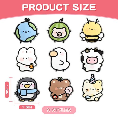 9 PCS Cute Chip Clips Food Bag Clip Set, Animal Shaped Bag Clips Funny Kitchen Snack Bag Sealer, Acrylic Chip Clip for Airtight Seal Food Storage