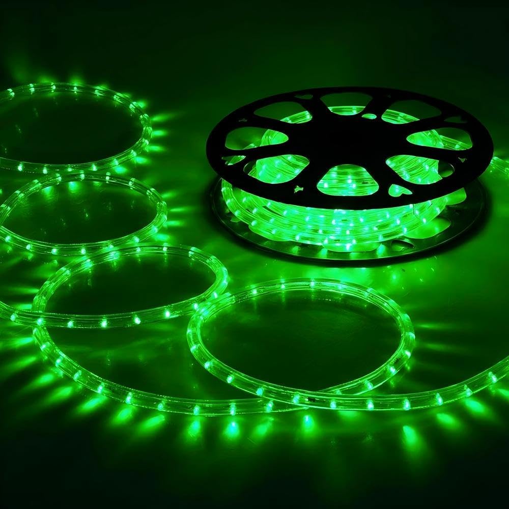 Skiennix 100ft LED Rope Lights - Waterproof, Flexible Tube Lighting with 8 Modes | Green for Outdoor & Indoor Decor