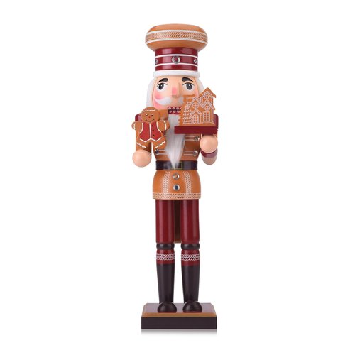 ARGCONNER Christmas Nutcracker Soldier, 14 Inch Gingerbread Wooden Festive Nutcracker Figures Christmas Decor for Holiday Tabletop or Mantel Display