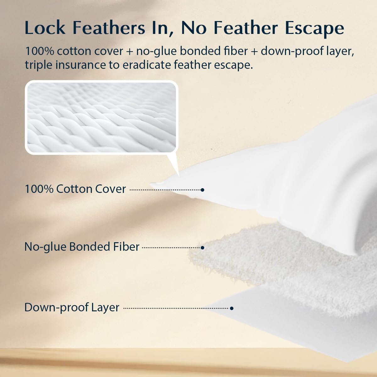 Pacific Coast Premium Goose Feather & Down Bed Pillow - Standard Size, Medium Support for Side & Back Sleepers