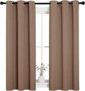 NICETOWN Room Darkening Curtain Panels - Thermal Insulated Grommet Drapes for Bedroom | 34x54 Inches, Cappuccino