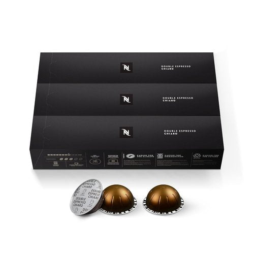 Nespresso Double Espresso Chiaro Capsules - Medium Roast Coffee Pods, 30-Count | Brews 2.7oz