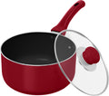 Utopia Kitchen Detachable handle Nonstick Saucepan with Glass Lid, Multipurpose Use for Home, Kitchen or Restaurant (Turquoise)