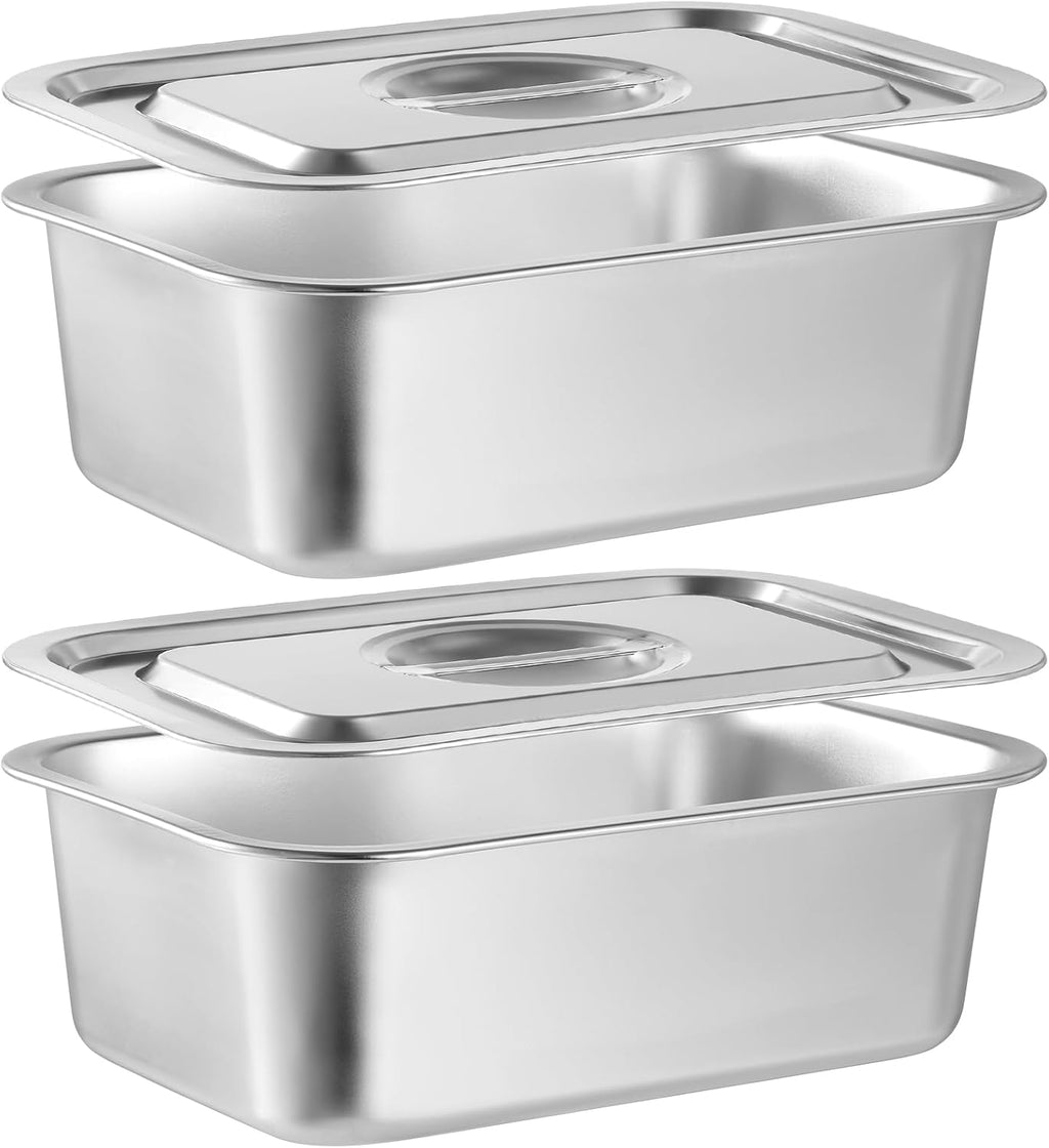 Skiennix 4-Inch Extra Deep Lasagna Baking Pan - 304 Stainless Steel with Lid, 8.7x12.6 Inch | Perfect for Casseroles and Roasting