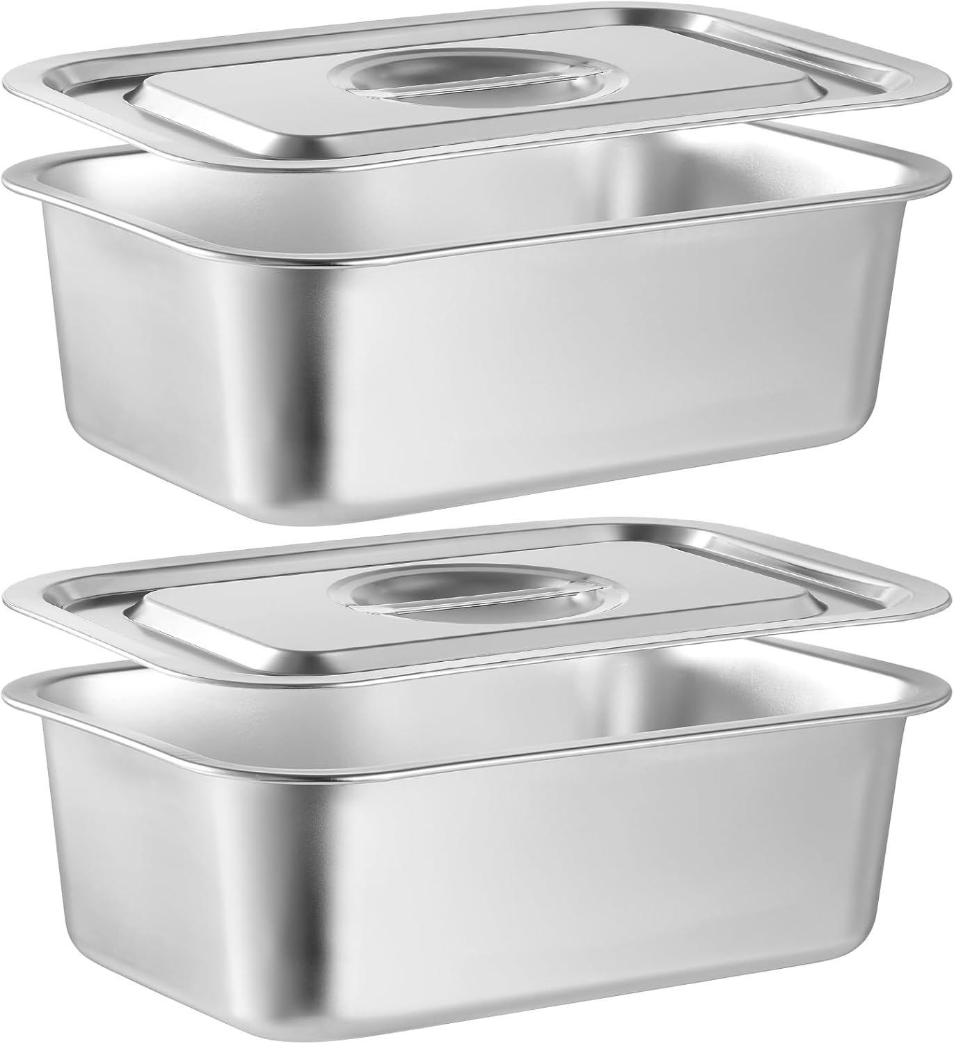 Skiennix 4-Inch Extra Deep Lasagna Baking Pan - 304 Stainless Steel with Lid, 8.7x12.6 Inch | Perfect for Casseroles and Roasting
