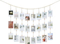 KLOGTSIND Hanging Photo Display - Boho Wooden Beads Garland with 28 Clips | Perfect for Room Decor & Gifts