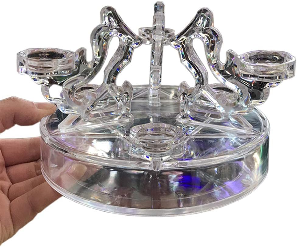 Skiennix Acrylic Crystal Ball Display Stand - Transparent Glass Holder for 7 Sphere Ornaments