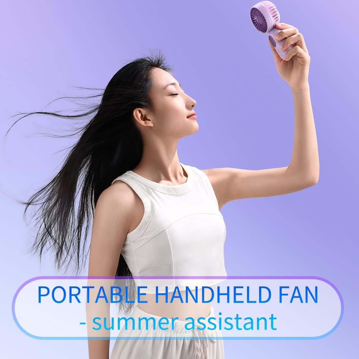 Skiennix Mini Portable Fan - Lightweight Handheld Design with 3 Speeds | USB Rechargeable for Travel & Outdoor Use