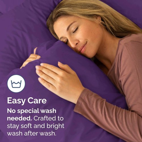 King Pillow Cases by [Brand Name] - Ultra Soft Hotel Quality Covers | Wrinkle-Free & Fade Resistant - 4 Piece Set in Purple