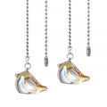 LONGSHENG - SINCE 2001 - 2 Pack Ceiling Fan Pull Chain, 20 inch Ceiling Pulls Extension Chains with 4 Connectors,Champagne Glass Bird Ornament Pull Chains