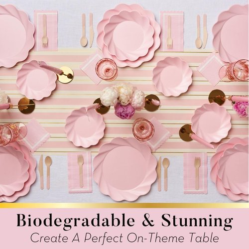 Sophistiplate Eco-Friendly Compostable Dinner Plates - Made of Bamboo Wood Fiber, and Sugarcane- Biodegradable and Disposable Party Plates- Sturdy & Heavy Duty - Pack of 16