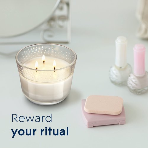 Glade Scented 3-Wick Candle Jar, Rose & Bloom, Fragrance Infused with Essential Oils, 6.8 oz