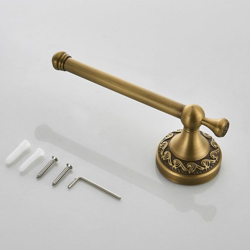 Flybath Toilet Paper Holder Antique Brass Vintage Bathroom Tissue Roll Holder Stand with Exquisite Pattern Carving Design Wall Mount, Brushed Bronze