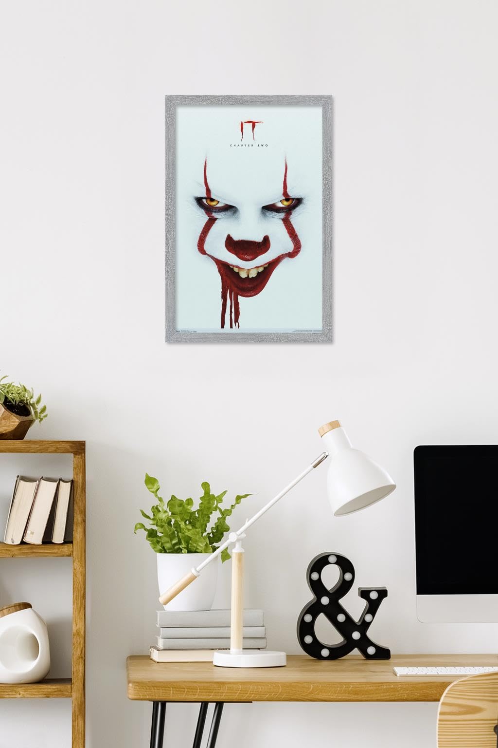 IT: Chapter 2 - Smile One Sheet Wall Poster, 22.4L" x 14.7W", Gray Framed Version
