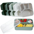 Honeydak 5 Pack Snack Containers 4 Compartment Bento Snack Boxes Reusable Lunchable Containers with Lids Divided Meal Prep Lunch Food Storage Box for School Work Travel(Sage,Mixed)