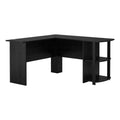 Ameriwood Home Dakota L-Desk with Bookshelves, Black Oak