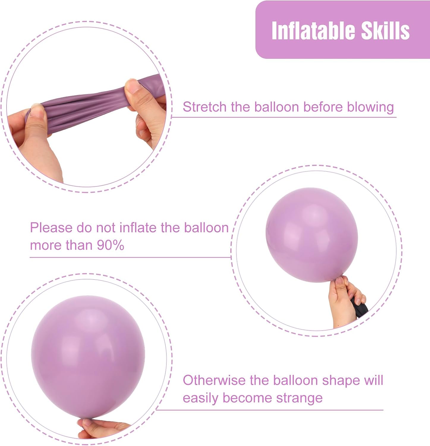 RUBFAC Dusty Purple Balloons - 129-Piece Latex Garland Kit for Weddings, Baby Showers & Parties | 5-18 Inch Sizes