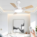 STERREN 42" Ceiling Fans with Lights Remote Control, White Ceiling Fan with Dimmable LED Light 3CCT, 6 Speeds Reversible Wood Ceiling Fan Light for Bedroom, Farmhouse, Garage, Indoor Use