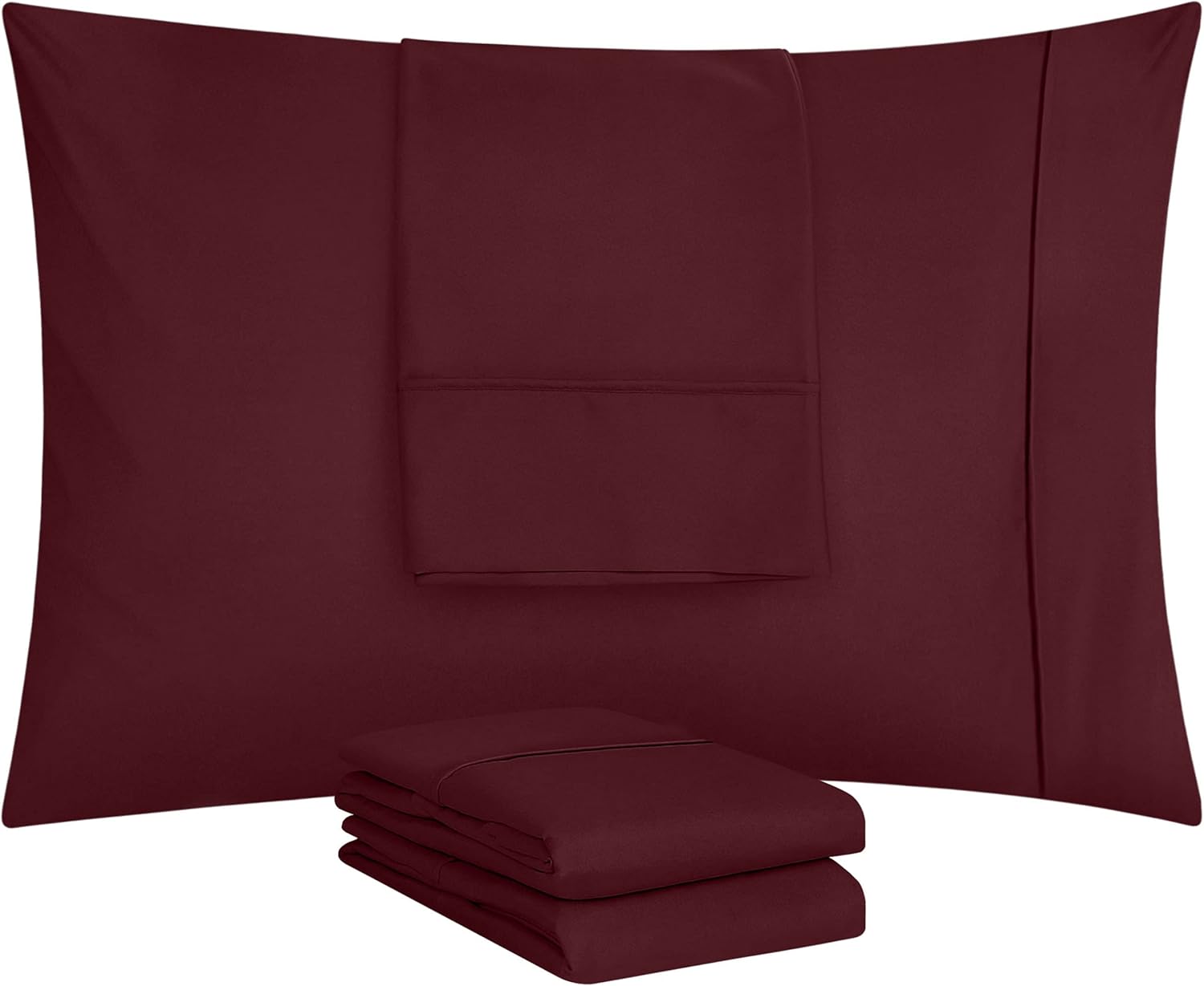 Utopia Bedding Queen Pillow Cases - 12 Pack Soft Brushed Microfiber - Fade Resistant 20 x 30 Inches | Burgundy