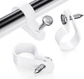 Skiennix 100 Pack Rope Light Clips - Durable P-Style Mounting Clips with Stainless Steel Screws for Outdoor Use