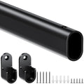 Mavivegue Oval Closet Rod, Closet Rods for Hanging Clothes, Adjustable Closet Rod – Expandable 17 to 40 Inches, Heavy Duty Closet Rods for Laundry Room, RV, Closet Storage (Black)