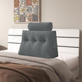 Velvet Triangular Headboard Wedge Pillow with Roll Pillow,Removable Cover Headboard Pillow Daybed Bunk Bed,Backrest Positioning Support Pillow Resting Reading Relaxing (Gray, Twin(39 * 20 * 8in))