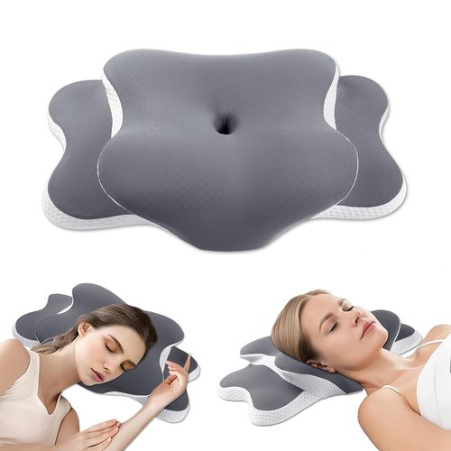Ergo Pillow for Sleep Apnea, Neck Pain, and Snoring Relief | Cervical Neck Pillow for Side Sleepers | Orthopedic Memory Foam with Ergonomic Support
