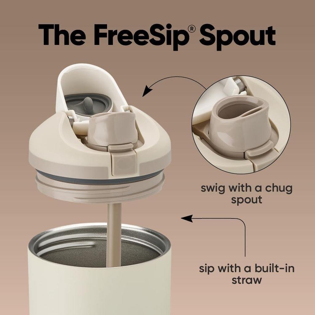 Owala FreeSip Tumbler - 40 oz Stainless Steel - Tan (Lightly Toasted) | Durable & Insulated