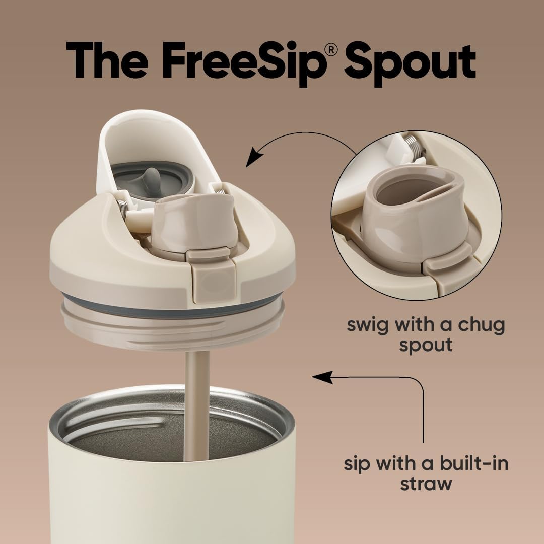 Owala FreeSip Tumbler - 40 oz Stainless Steel - Tan (Lightly Toasted) | Durable & Insulated