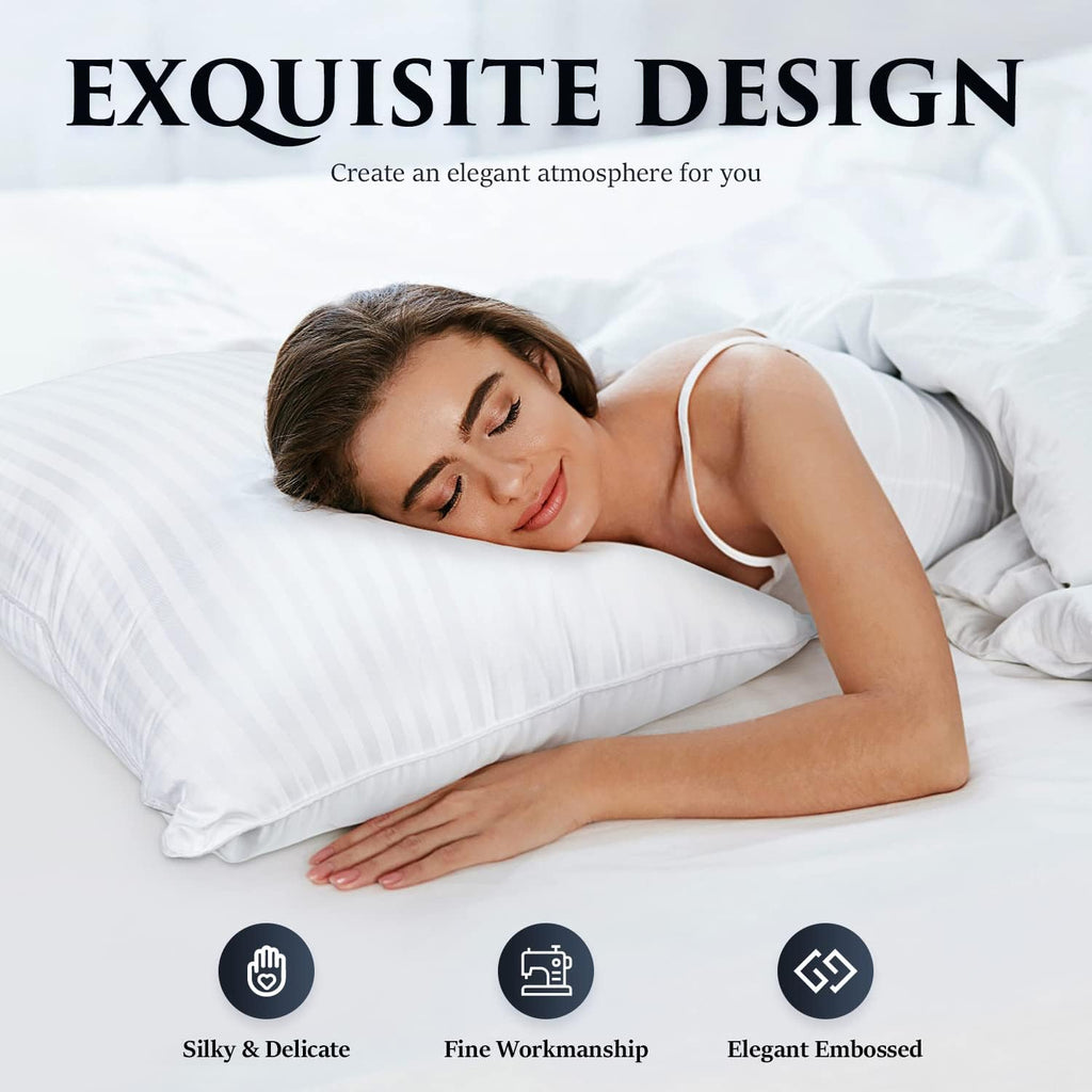 COZSINOOR Bed Pillows for Sleeping - Queen Size Hotel Quality Set of 2 | Breathable Cooling Down Alternative Microfiber for All Sleep Positions