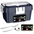 Gorgeous Cordless Electric Lunch Box, Smart Timer Auto Heating Lunch Box with Large Capacity, 10000mAh Rechargeable Food Warmer for Work, Car, Home, Leakproof Bento Container for Adults (Dark Blue)