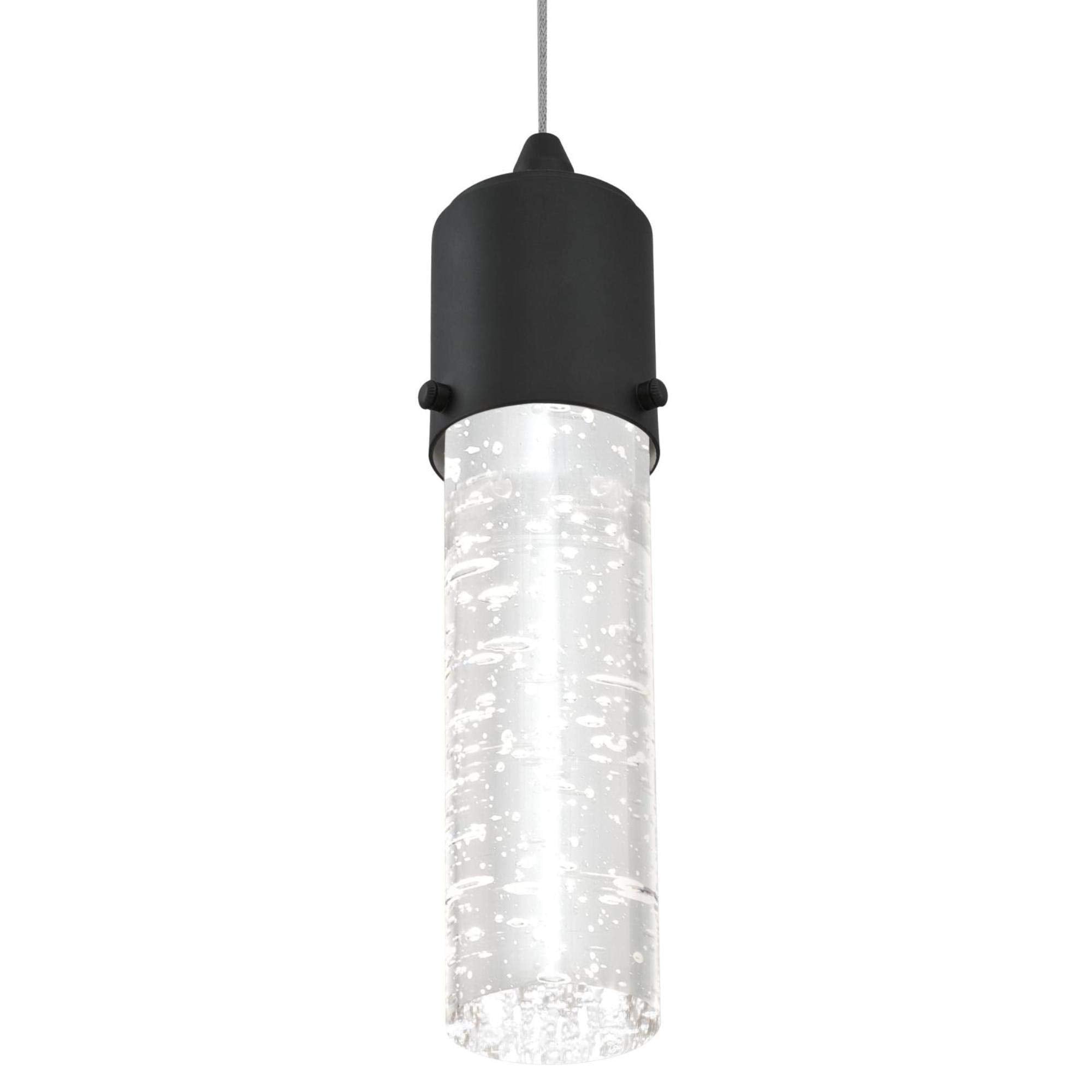 Westinghouse 6372300, Matte Black Finish with Bubble Glass Cava One-Light LED Indoor Mini Pendant, one size