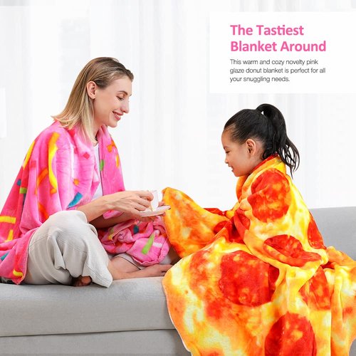 hatisan 71 inch Pizza Blanket Adult Size Double Sided, Food Blanket Pizza for Adult Kids, Funny Blankets Double Sided Realistic Food Throw Blanket Kids Throw Blanke for Everyone