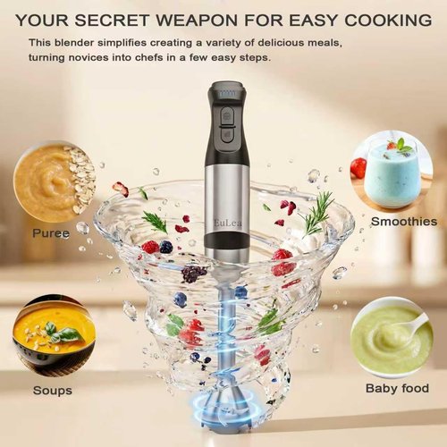 Immersion Hand Blender by 2026 - Powerful 1200W with 5-Speed Settings & Stainless Steel Blades | Gift Box Packaging