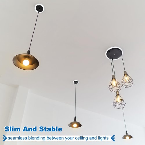 PATIKIL 4" ID 5.5" OD Plastic Trim Ring, 6 Pcs Ceiling Light Goof Rings Matte Circular Light Cover Lighting Fixture for Ceiling Wall Recessed Can Downlights, Translucent Matte White