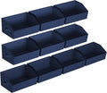 Homsorout Decorative Storage Baskets - Trapezoid Closet Bins with Handles, 10 Pack, Navy Blue