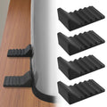 JTJEI 4Pcs Trash Can Wall Protector and Stop Moving Backward, Silicone Bumper Guards Accessories for Square & Round Garbage Bins, No-Drill Trash Can Bumper for Kitchen and Office Floor & Wall (Black)