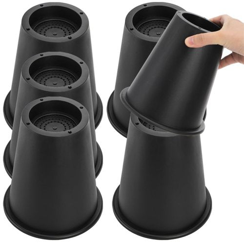 YIMITEE 6 Pack 6 Inch Heavy Duty Bed Risers, Round Furniture Riser with Non-Slip Foam Pad, Stackable Couch Lift Riser, Furniture Elevator for Under Bed Storage, College Dorm, Office, Sofa, Table