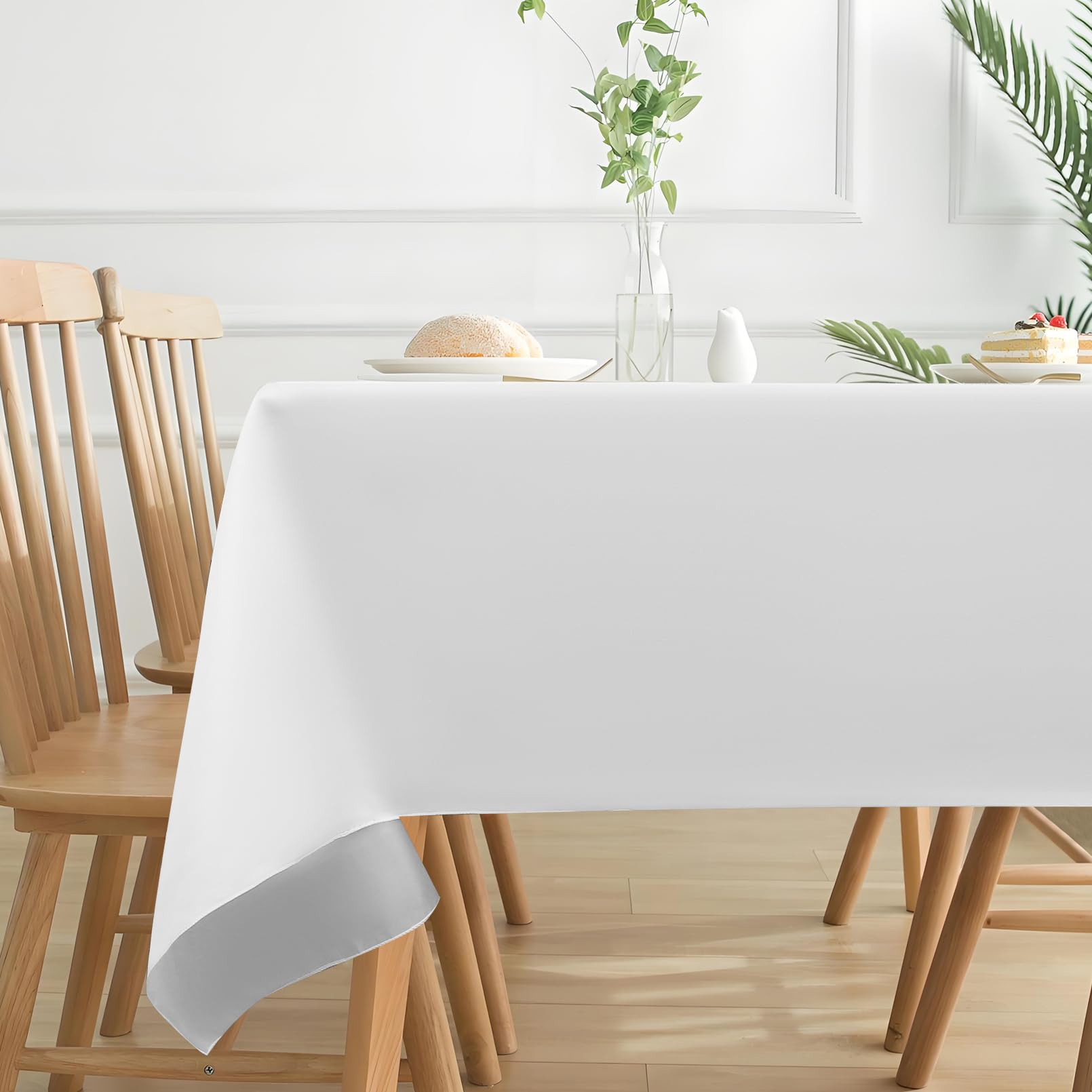 COCPOK 10Pack White Table Clothes,Rectangle Tablecloths for 6 Foot Rectangle Tables,59x102 Inch Wrinkle Resistant Washable Polyester Table Covers,Polyester Tablecloth for Wedding Party Banquet Dining