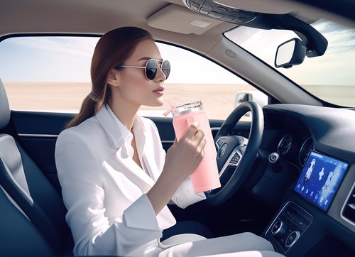 Meoky 32 oz Tumbler with Handle, Insulated Tumbler with Lid and Straw, Stainless Steel Travel Mug, Keeps Cold for 24 Hours, 100% Leak Proof, Fits in Car Cup Holder (Blush)